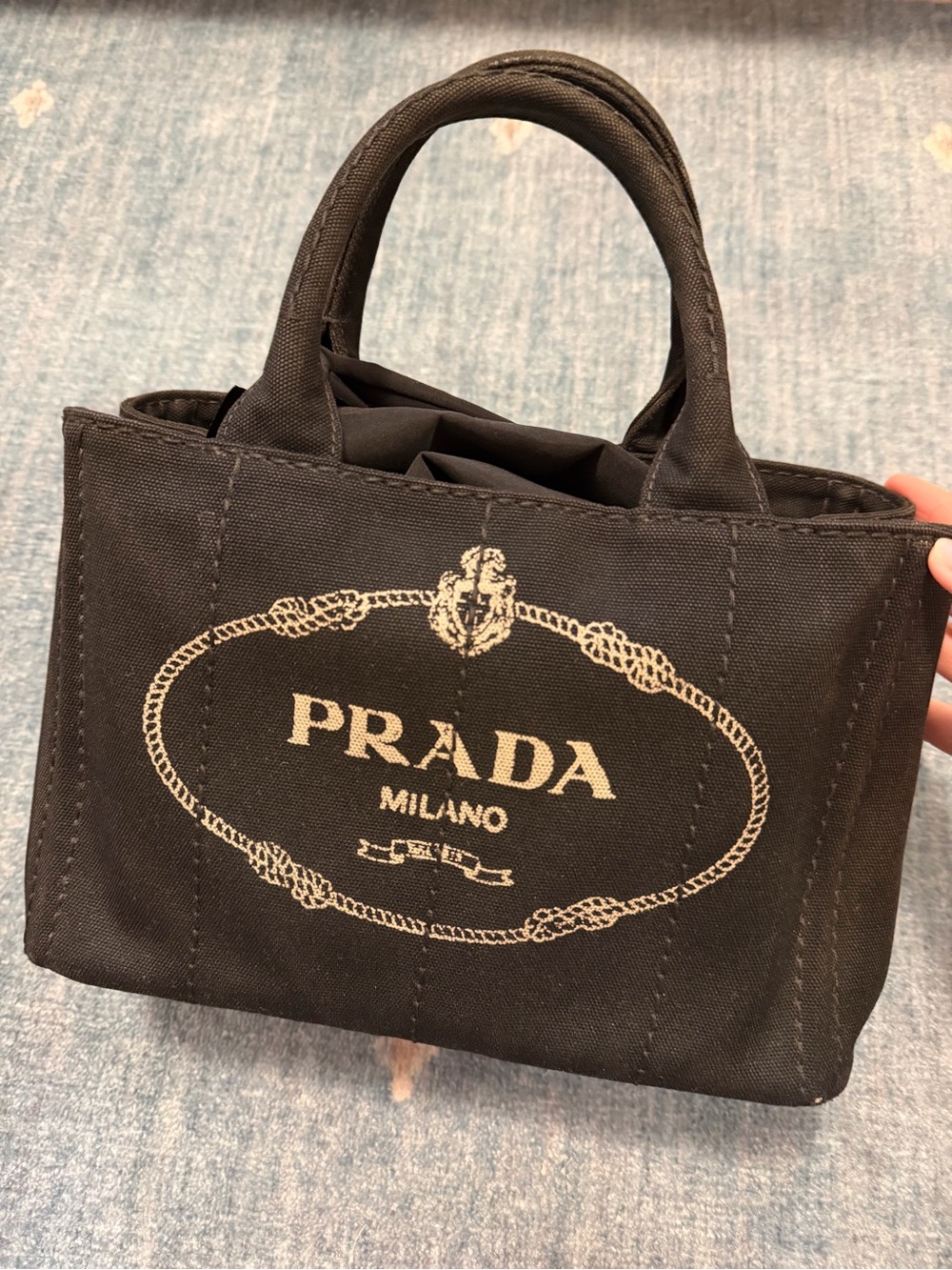 Prada Canapa Black Canvas Bag